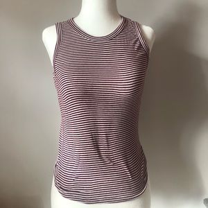 Stripped maroon tank